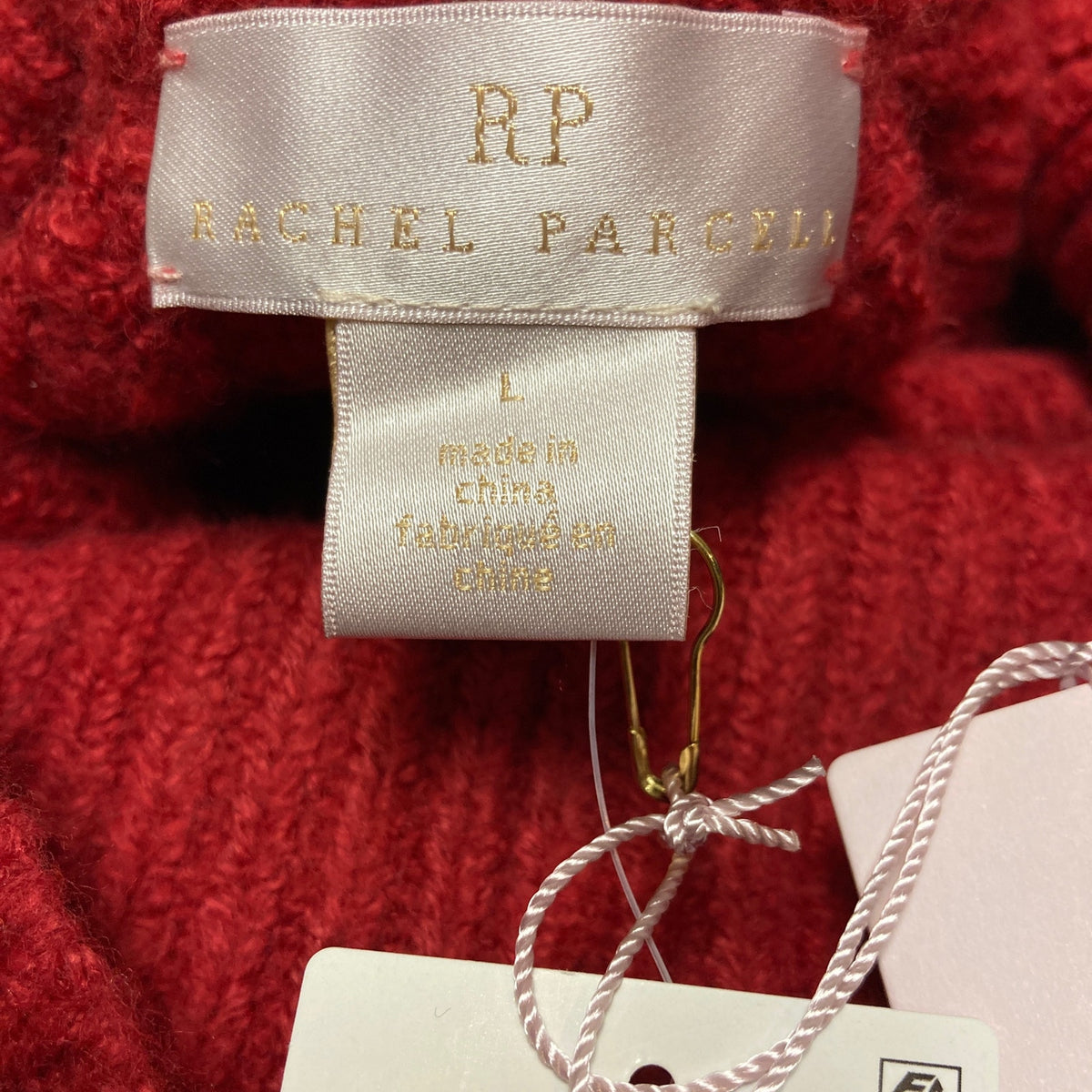 Rachel Parcell Red Scooter size Large NEW Cable and Bobble Turtleneck Sweater