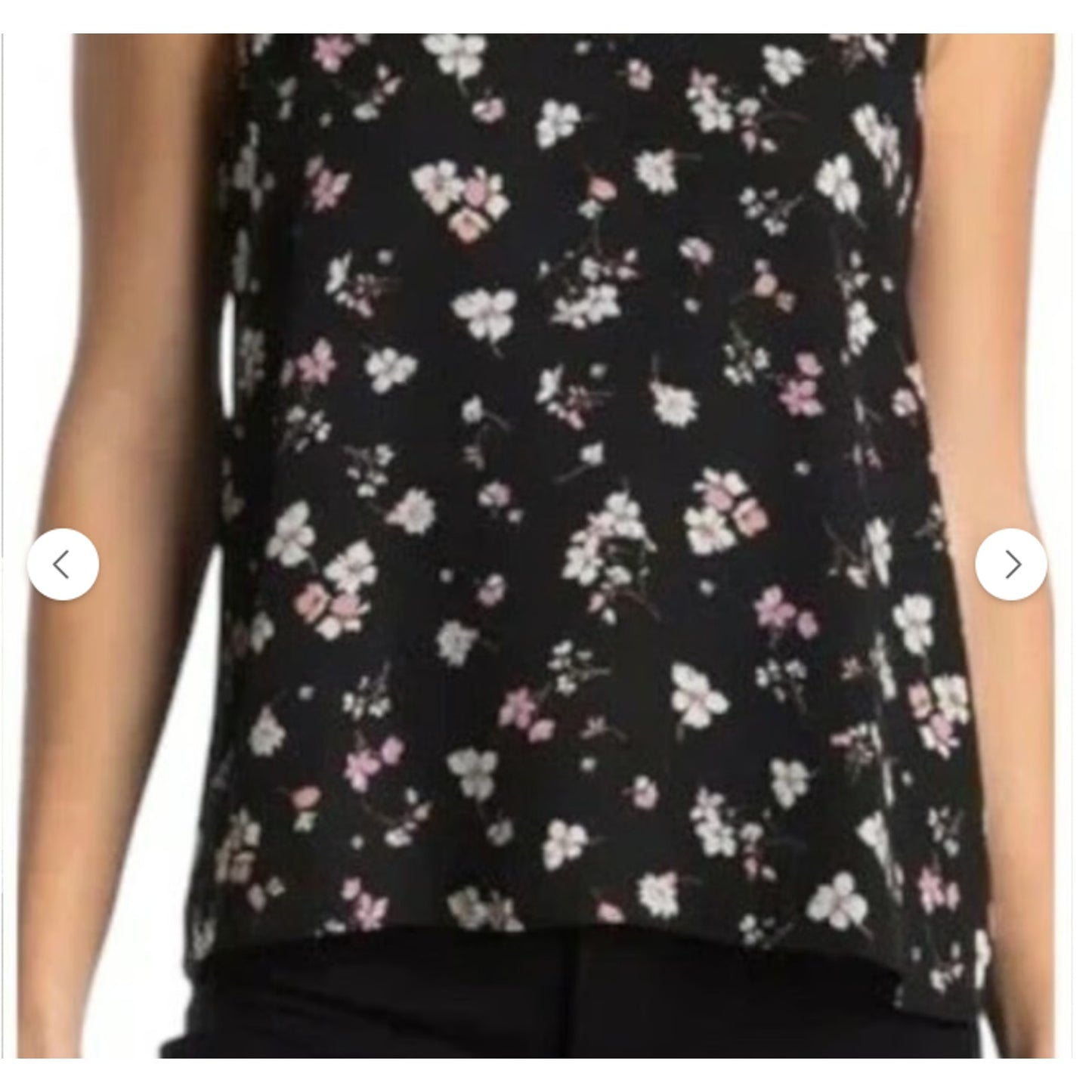Abound Size SMALL blouse sleeveless casual summer NWT Black Floral tank top