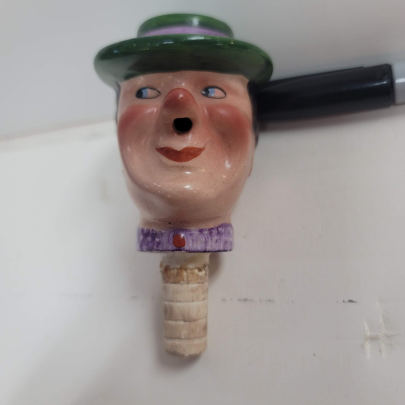 Antique Vintage Liquor Bottle Pour Spout Face Dispenser Germany 1920-1930