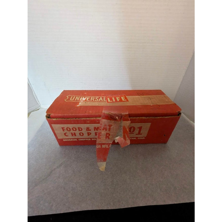 Vintage Universal Food and Meat Chopper No. 1 Original Box Countertop Grinder