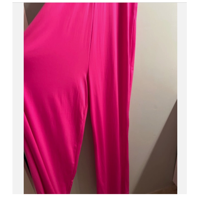 Alexia Admor Size 12 NEW Hot Pink sleeveless halter top jumpsuit Casual Cocktail