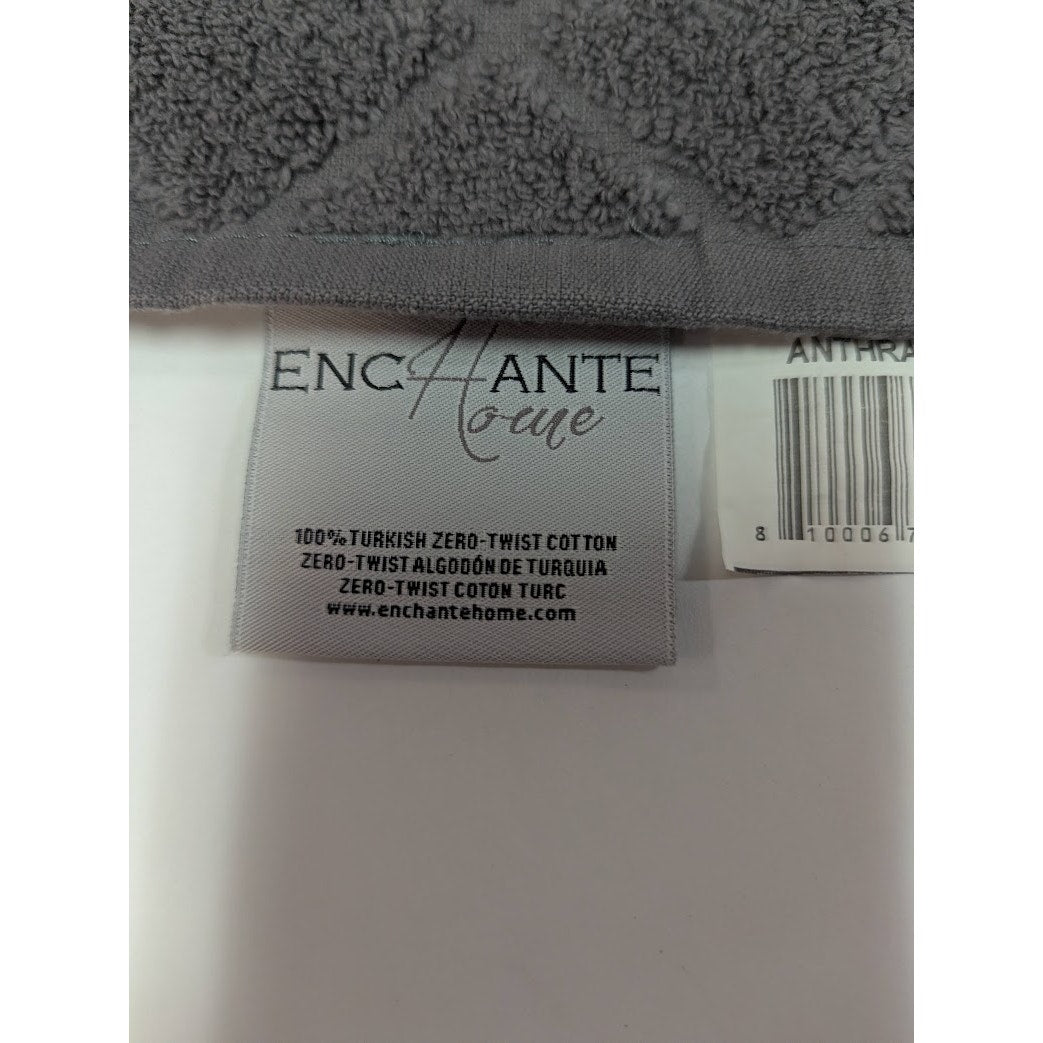 Enchante House Turkish Cotton Gracious Washcloth 12" x 12" Anthracite hand towel