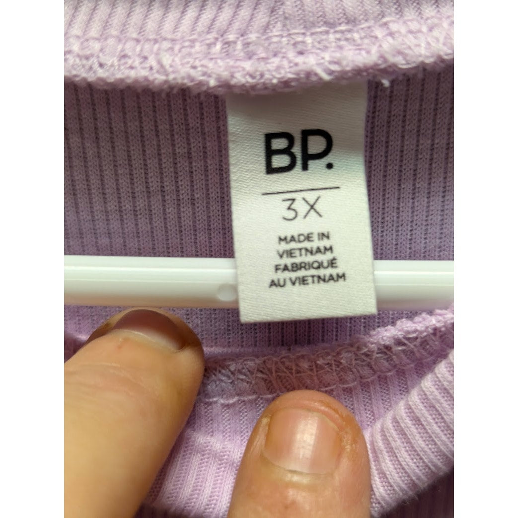 bp. SIZE 3X short sleeve blouse top shirt career casual ribbed crew neck