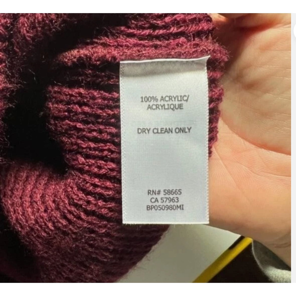 BP Fuzzy V Neck Sweater SMALL new winter oversized Knit burgundy vine wine