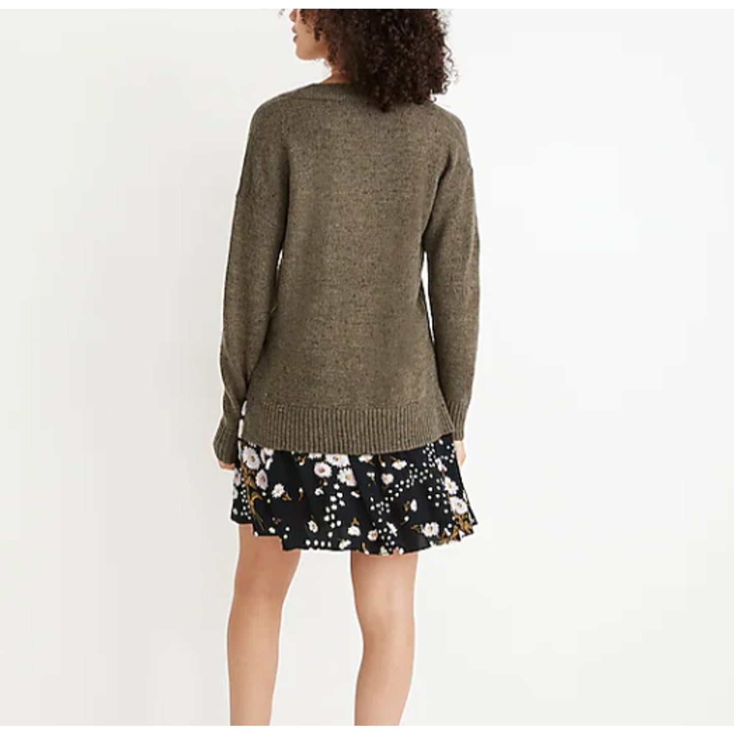 Madewell Donegal Bartlett V-Neck Pullover Sweater Coziest Yarn NEW Gray SMALL