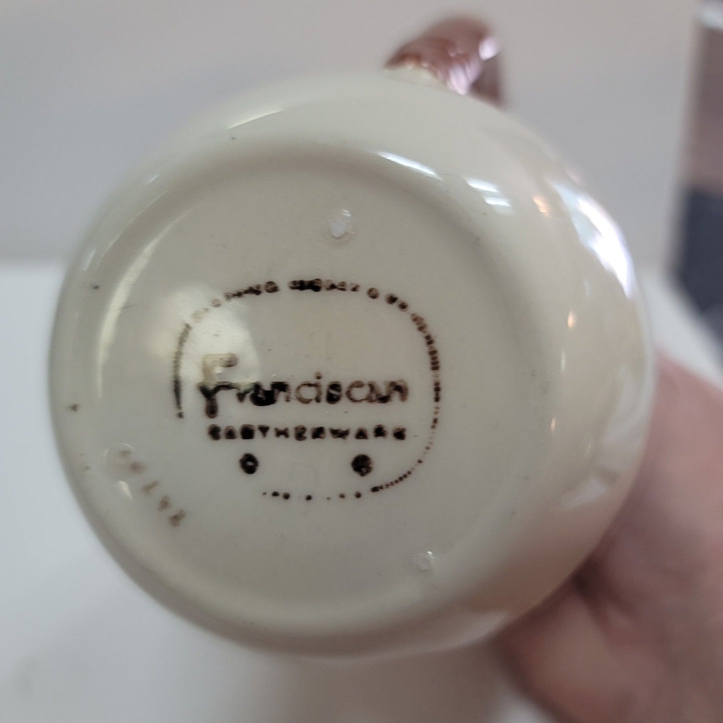FRANCISCAN VINTAGE SYRUP JUG PITCHER CREAMER Apple USA Backstamp