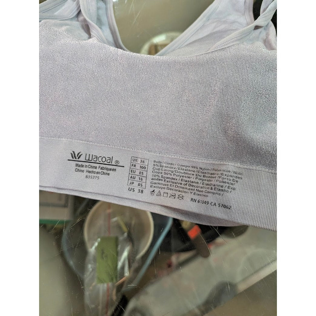 Wacoal Gray Seamless Padded Bralette Sports Bra Size 38