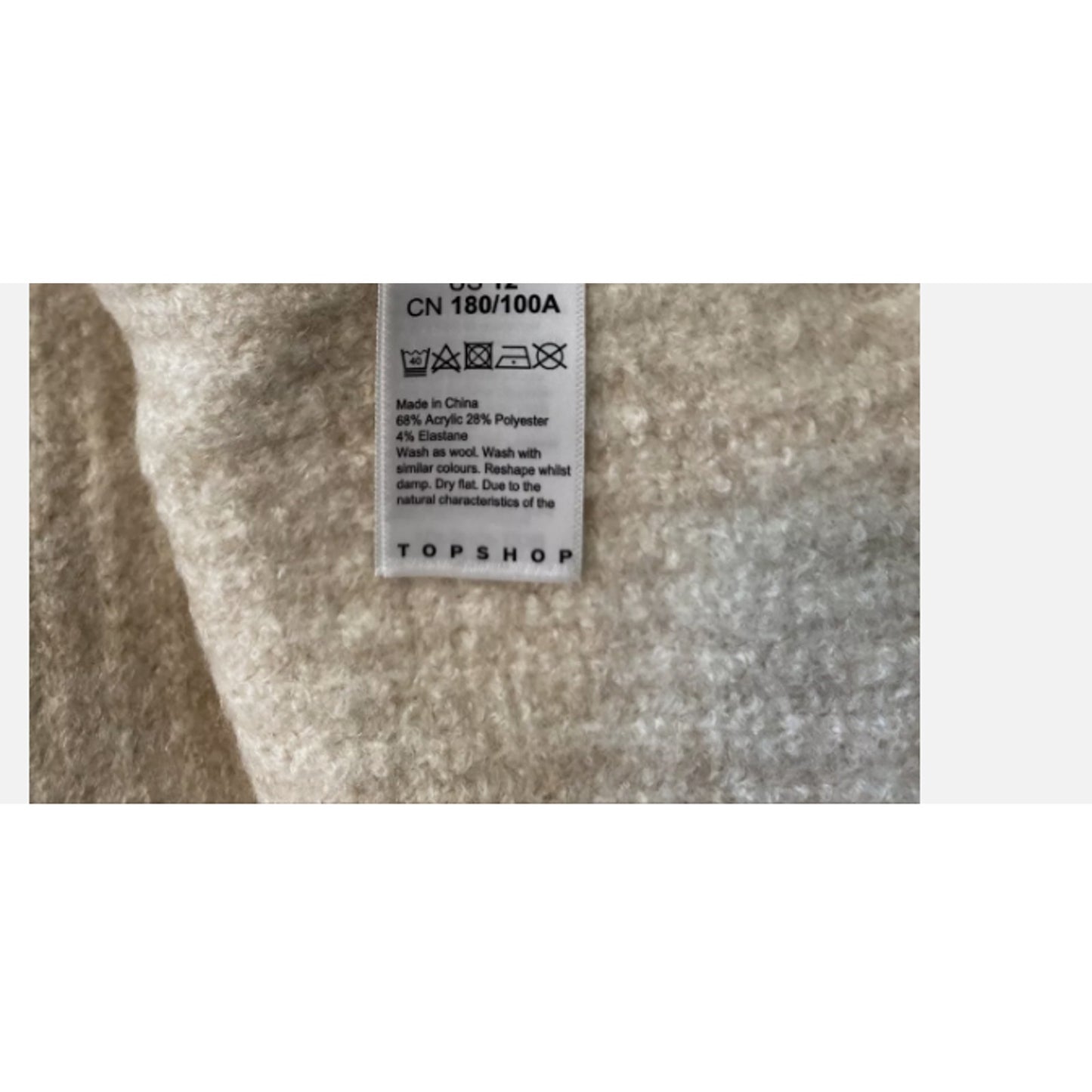 Topshop Women's Cropped Crewneck Ribbed Sweater SMALL new MSRP $58