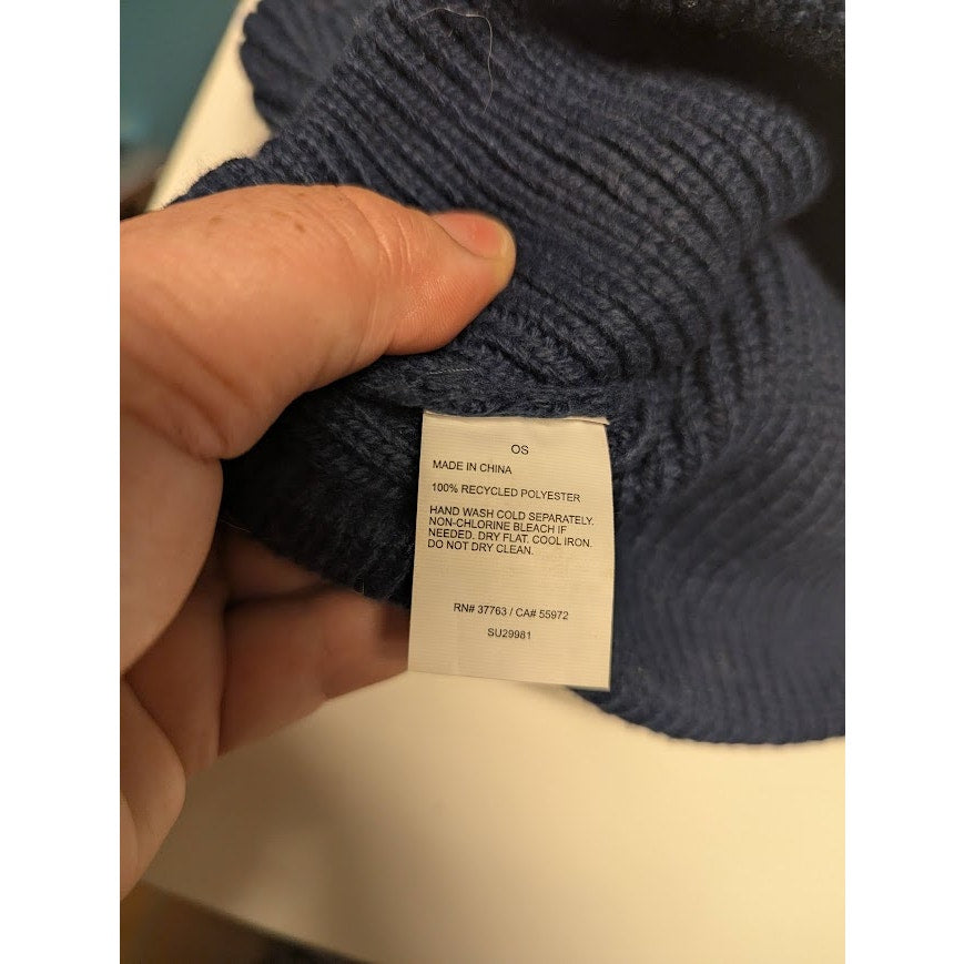 PGA TOUR NEW Beanie Hat Knit Hat Winter BLUE Unisex One Size Fits Ribbed Folding