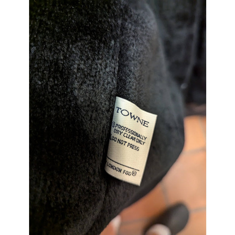 Towne by London Fog Size 42 Trench Coat Zipped in LIner with Belt charcoal Gray