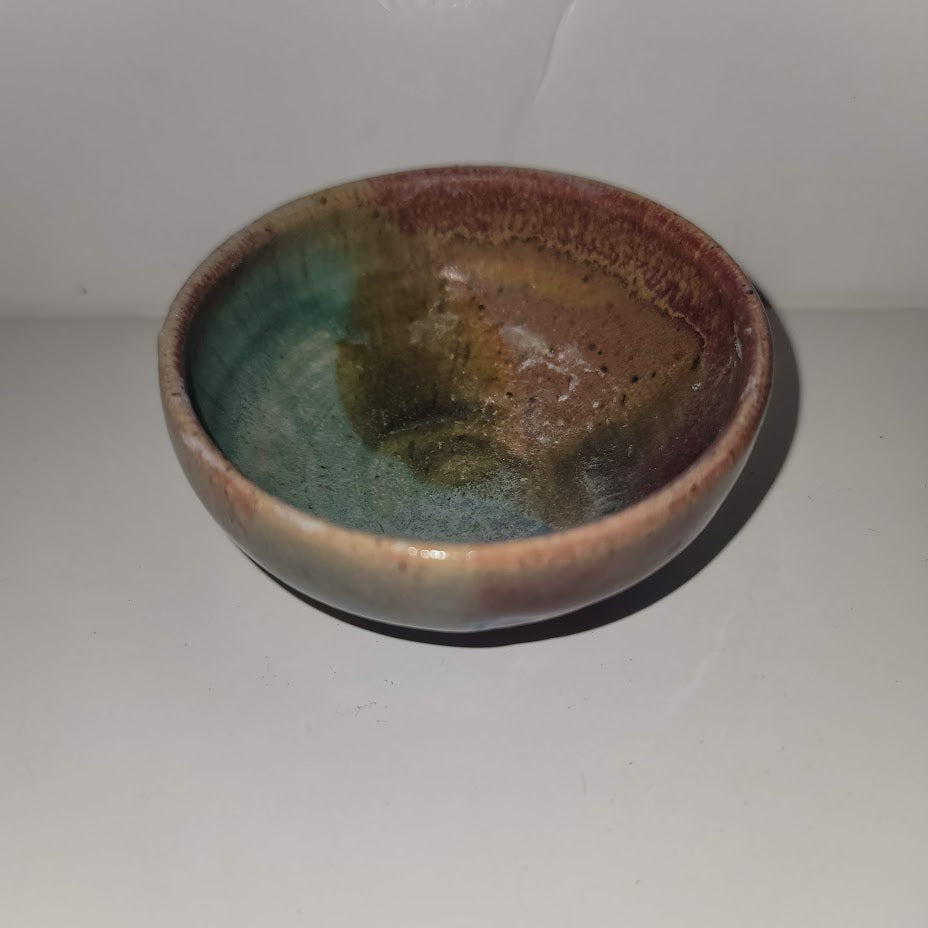handmade Pottery mini bowl signed Dipping Sauce Condiment Small 3 1/4" Clay