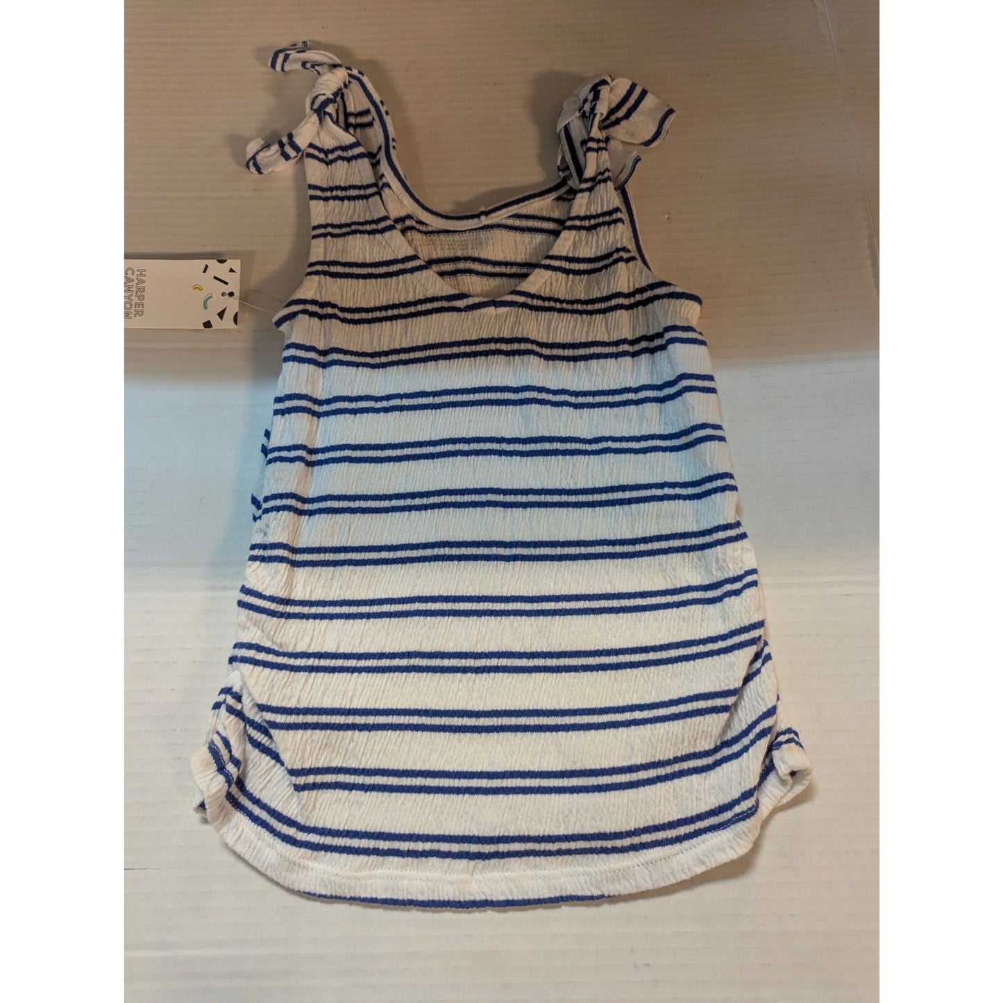 Harper Canyon Girls Blue Striped Sleeveless Tank Top Size Small 7-8 NWT