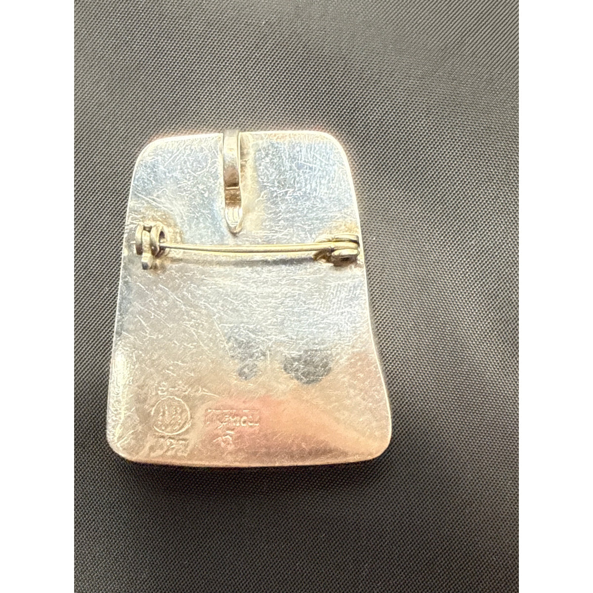 JUAN SANDOVAL Two trees brooch lapis mosaic Sterling Silver TS-30 Taxco .925