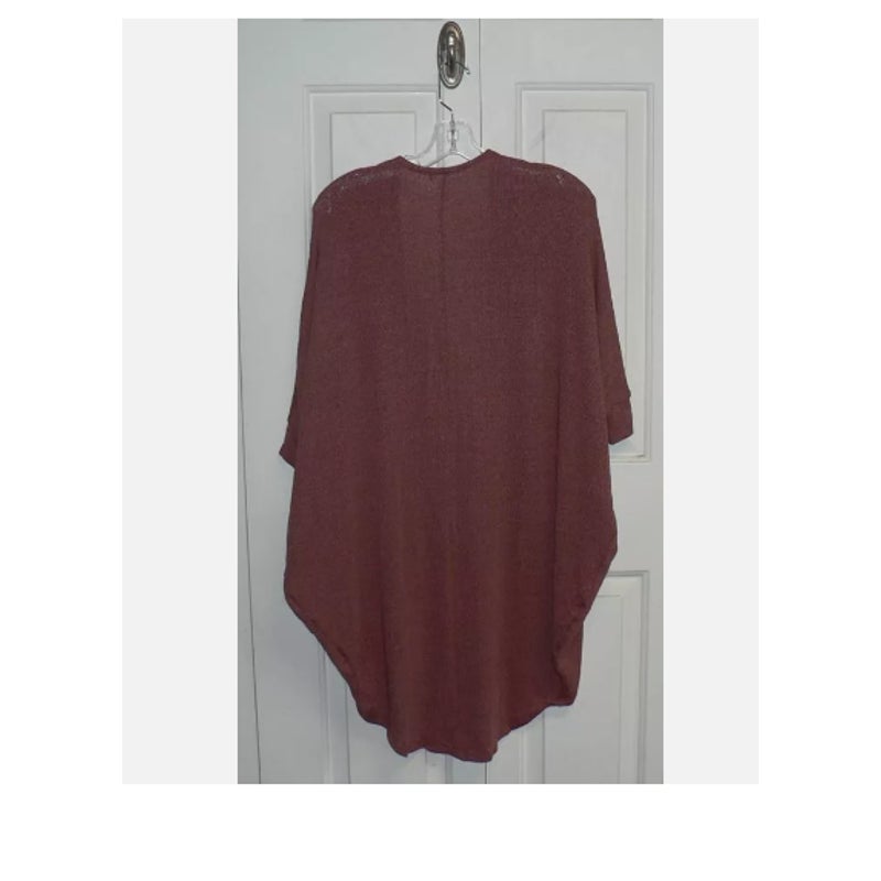 Abound Boho Open Front Cardigan Sweater Short Sleeve Cocoon Brown spice Small
