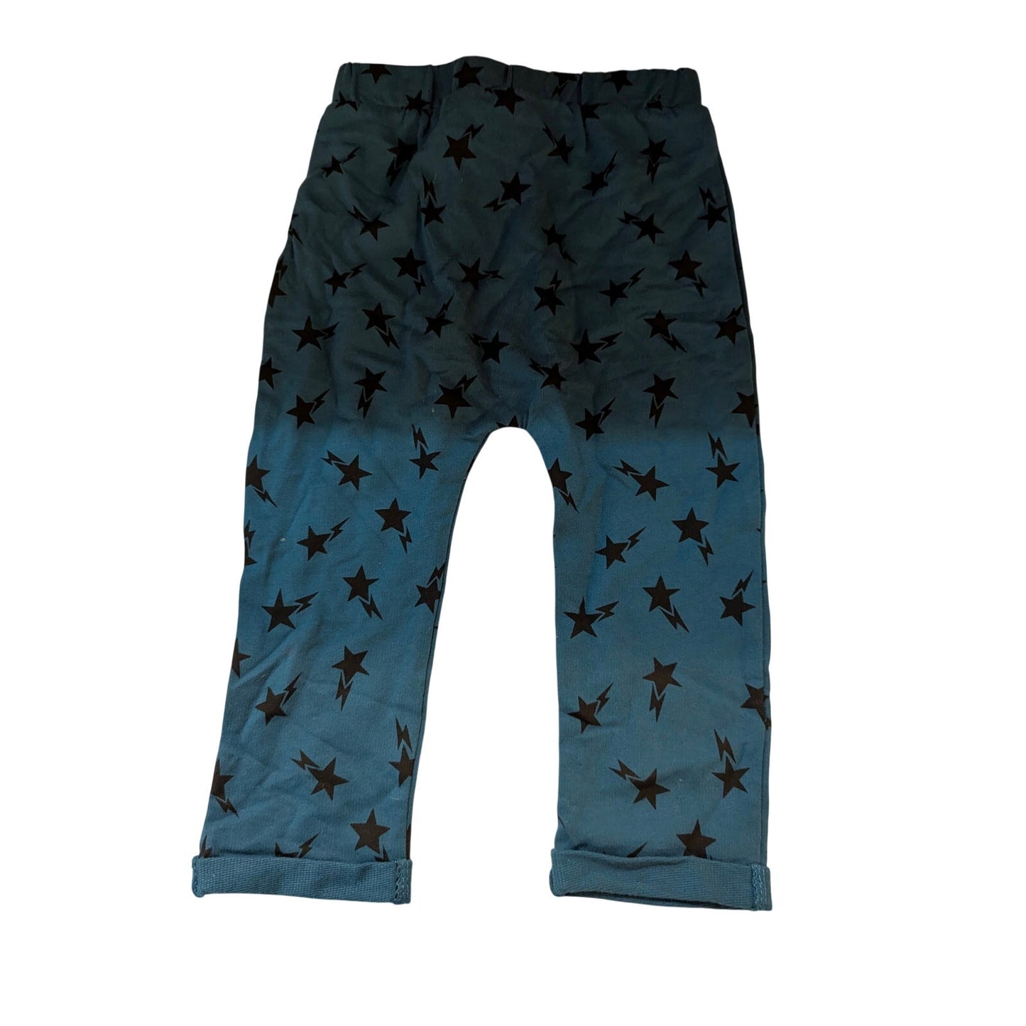 Koala Baby Blue Black Star Print Pull On Knit Pants Leggings Size 9-12 Months