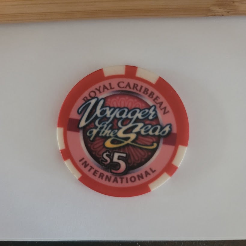 VOYAGER of the Seas Royal Caribbean International $5 Casino Chip DOUBLE SIDED