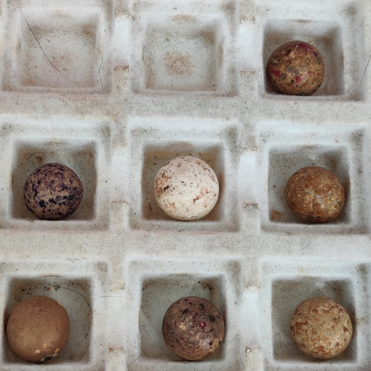 Antique German Handmade Clay Marbles Bulk Job Lot of 31 Player Size 9/16" #H11