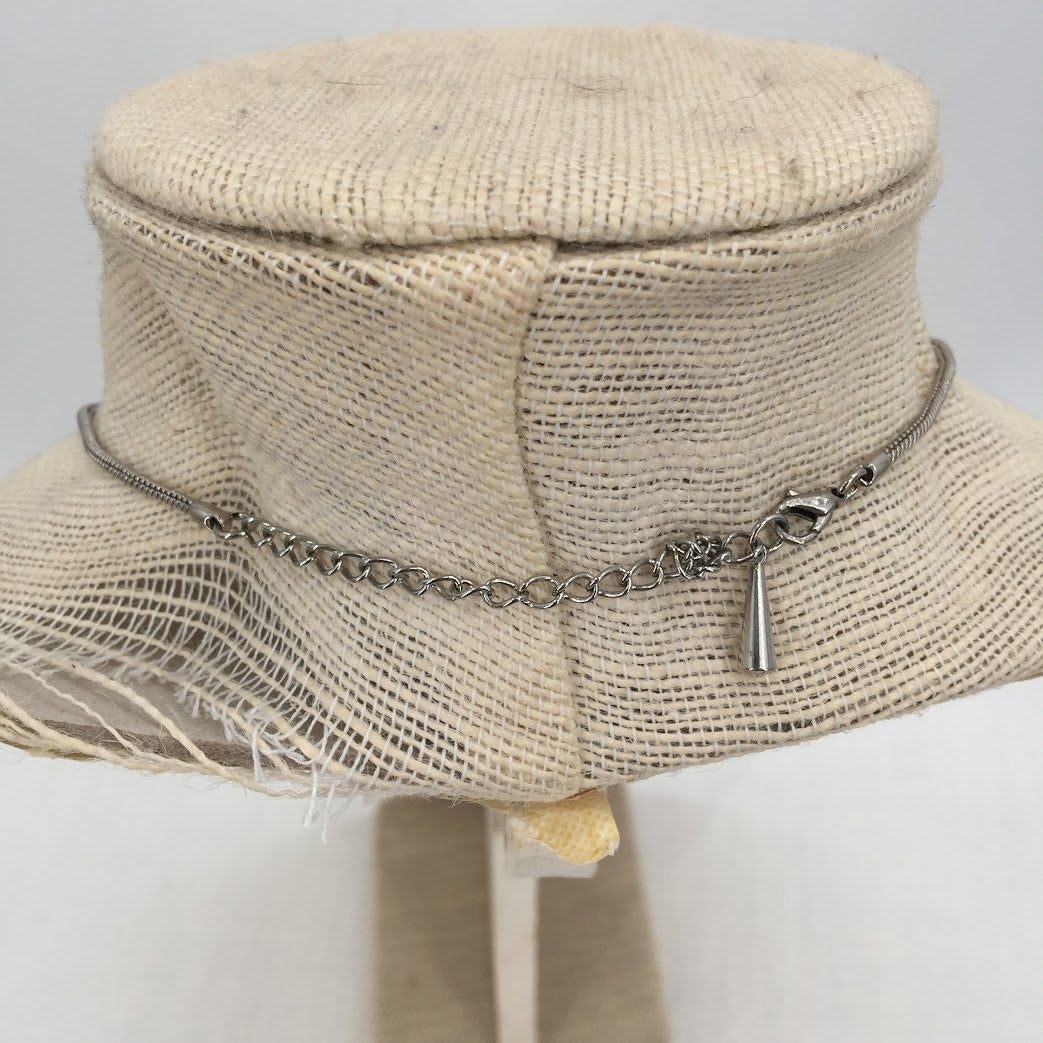 Vintage MCM brualist Necklace Sliding circle bar pendant Silver MODERNIST piece