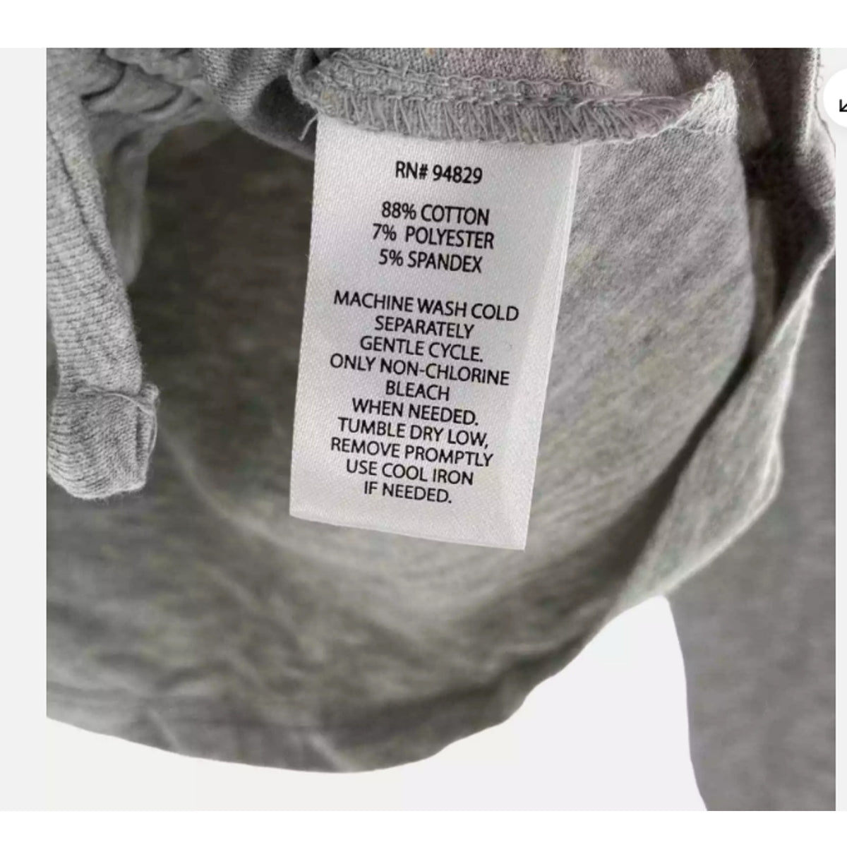 Derek Heart MEDIUM Ruched Drawstring Heather Gray Long Sleeve Cotton Top Shirt