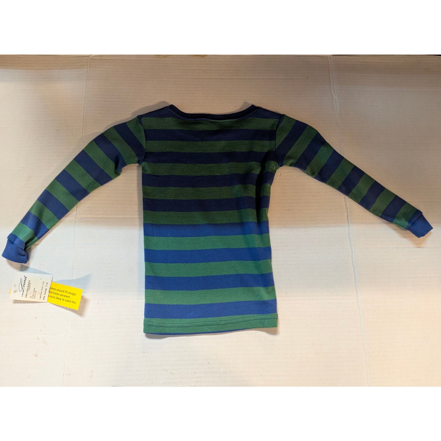 Leveret Toddler Green Blue Striped Long Sleeve Shirt Size 4 NWT