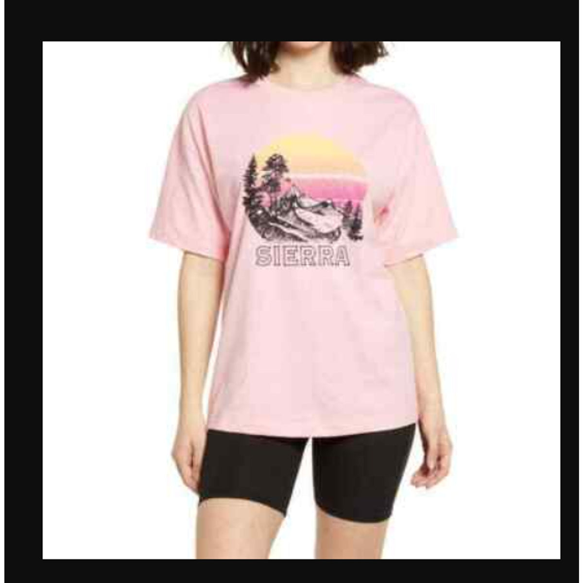 BP Sierra MOUNTAINS Graphic T-Shirt 2x PLUS Short Sleeve Cotton Blend Pink NWT