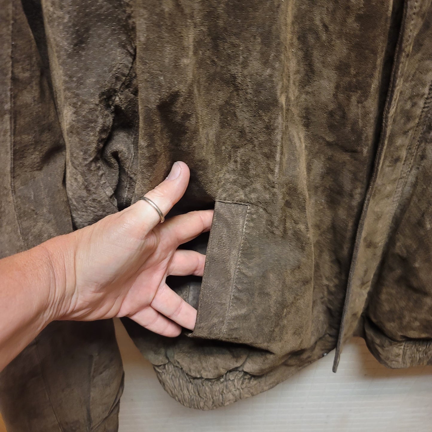 Sutter Grant Vintage brown 90's Leather Suede Men's Coat Jacket Full Zip LARGE