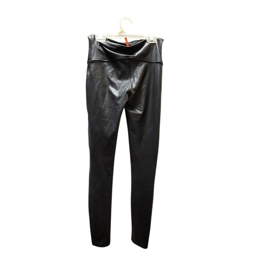 Spanx Black Faux leather Leggings Size Medium NEW Shaping High Waist Contour
