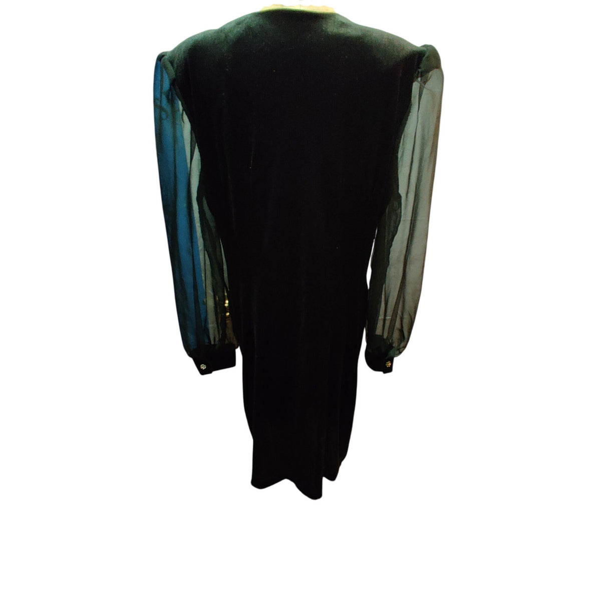 Vintage Sweet Miranda Velvet Dress 80s Whimsigoth Chiffon Sleeve Size 16