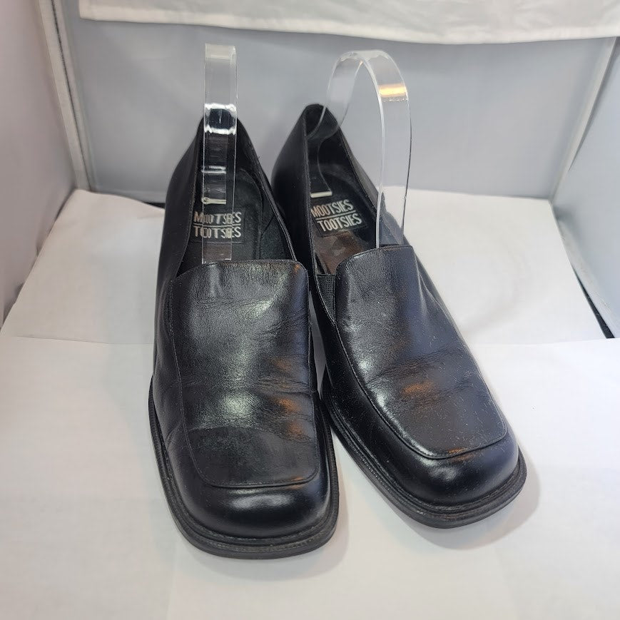 Mootsies Tootsies Black Low Heeled Slip On Womens Shoes Size 10