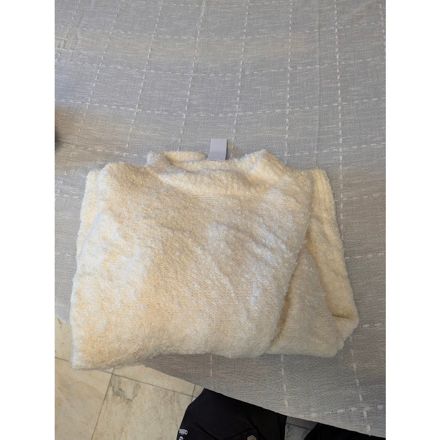 Topshop NWT Cream Longline Boucle Sweater CREW NECK Sweater 12