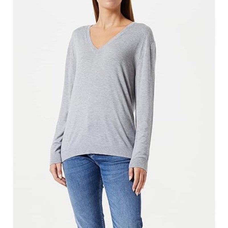 Relaxed V-Neck Sweater Treasure & Bond NEW Size 2XL Ribbed hem Soft Casual gray