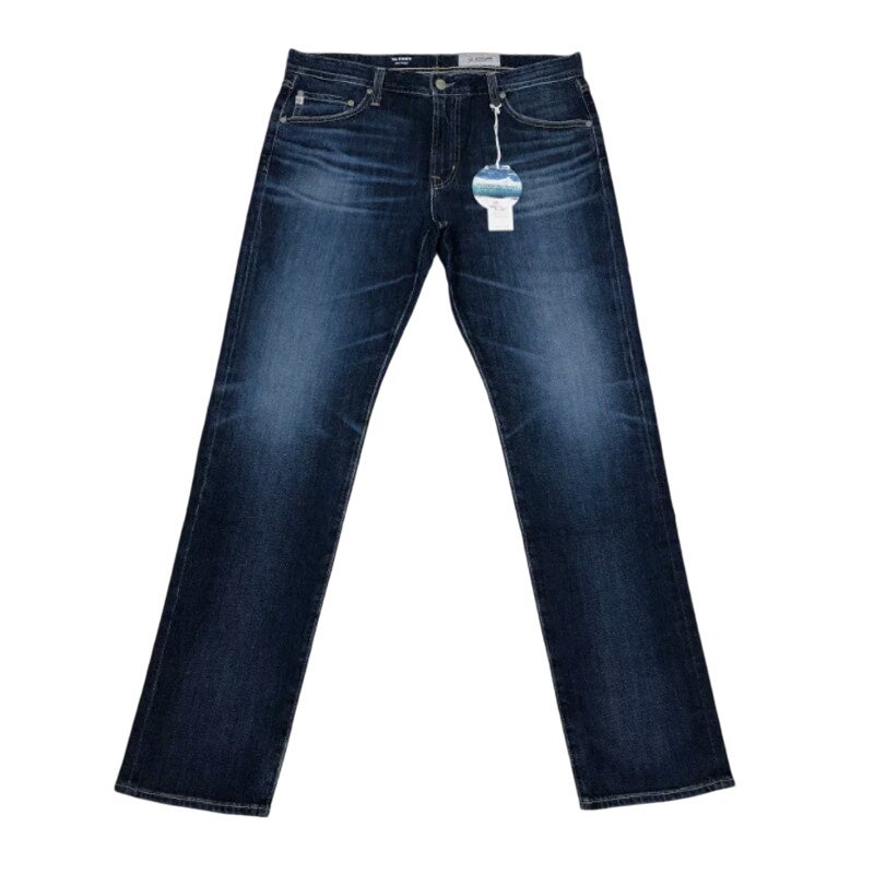 Ag Adriano Goldschmied Everett Slim-Straight Jeans Zip & Button Fly Dark Wash 36
