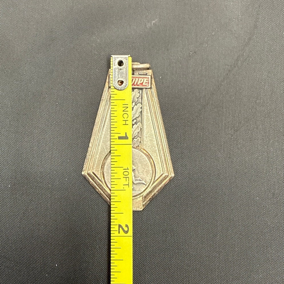 Vintage L'Equipe Pendant Charm 2" French Sport Medal Athletic Trophy Memorabilia