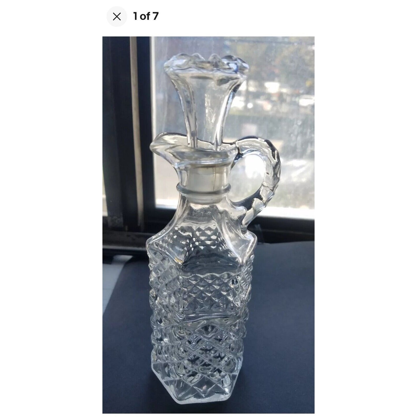 Vintage Anchor Hocking Wexford Pattern Oil/Vinegar Cruet