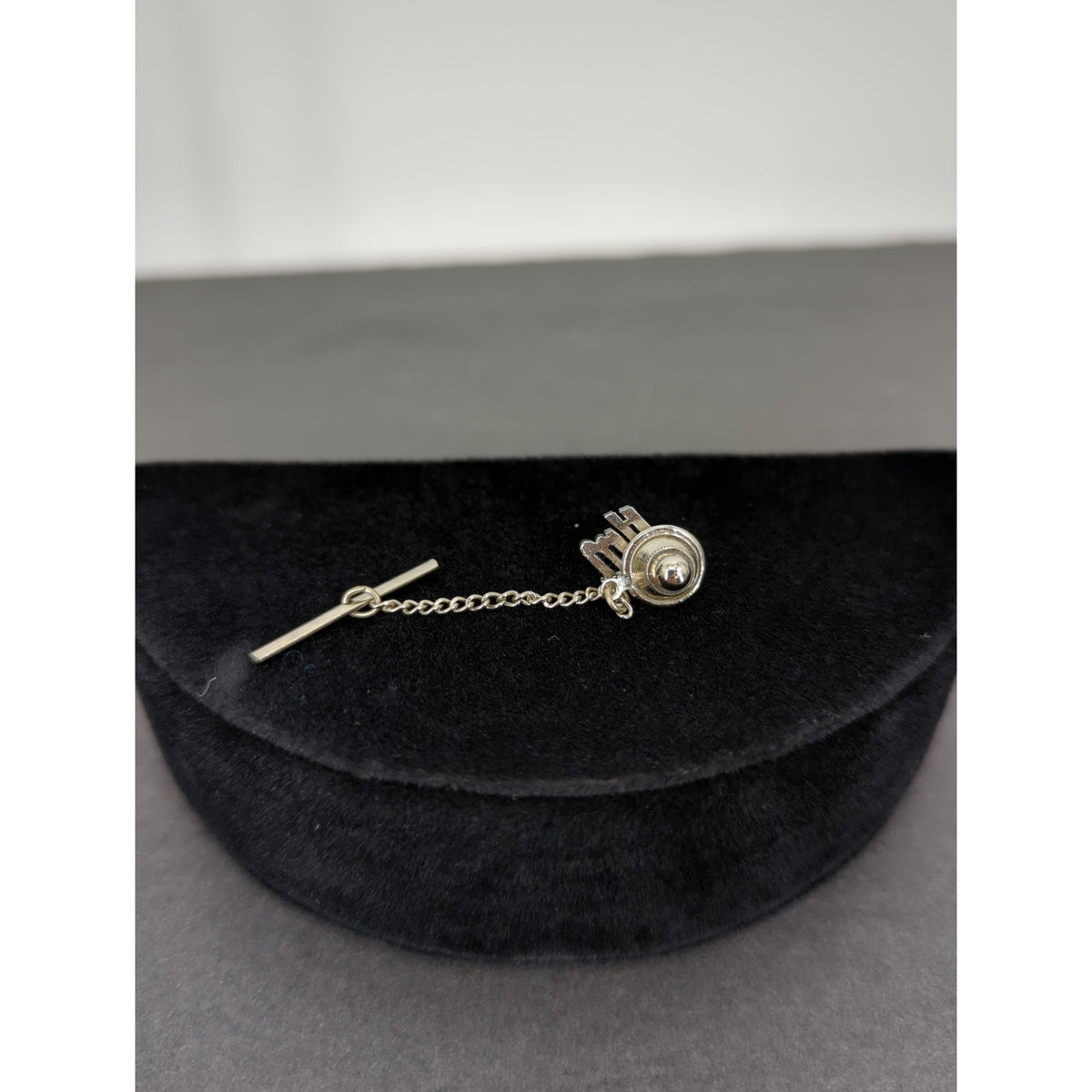 Vintage Silver Tone JIM Name Personalized Tie Tack 2 Inch Script Mid Century