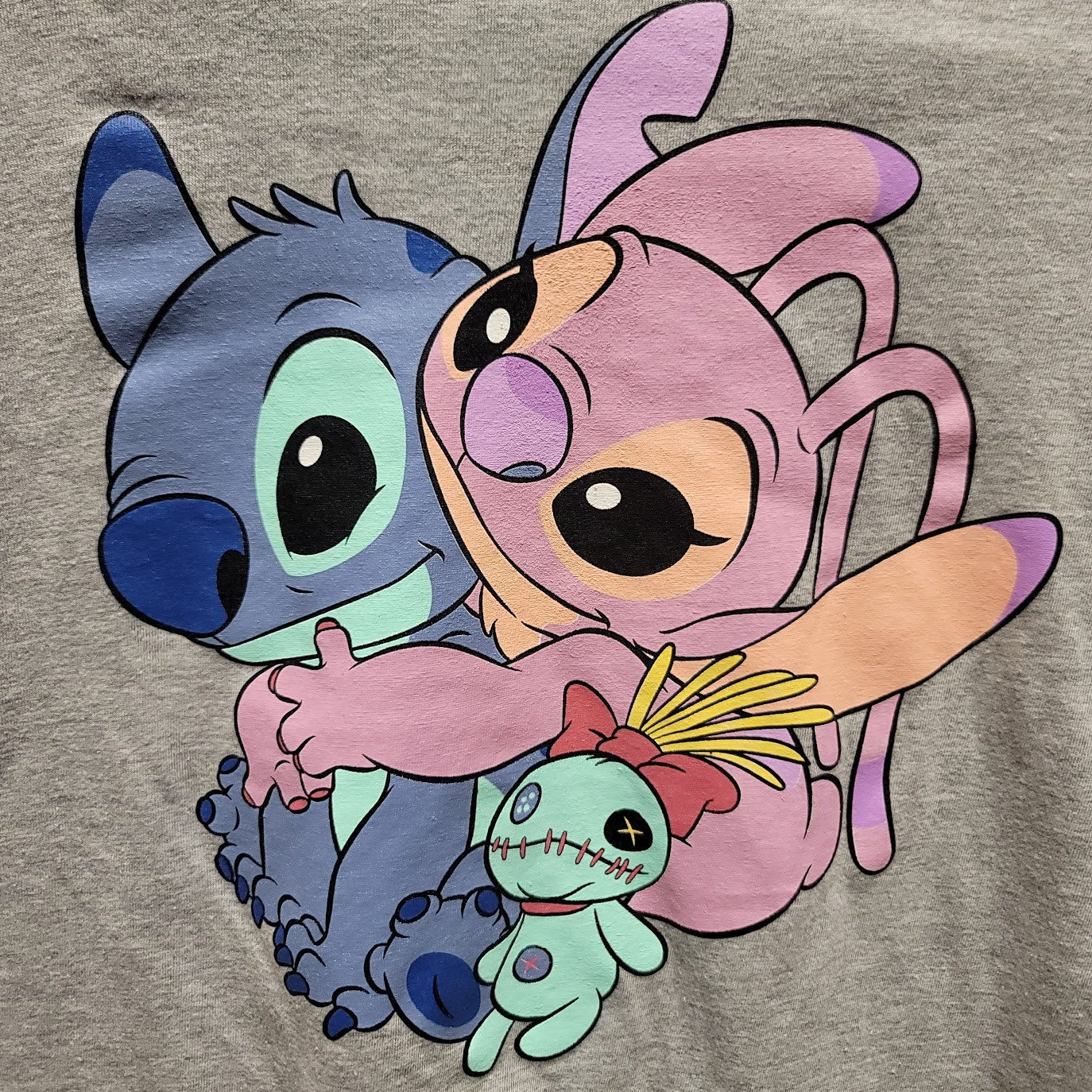 Disney Gray Womens Size XS T-shirt Lilo Stitch Pink Purple Short Sleeve