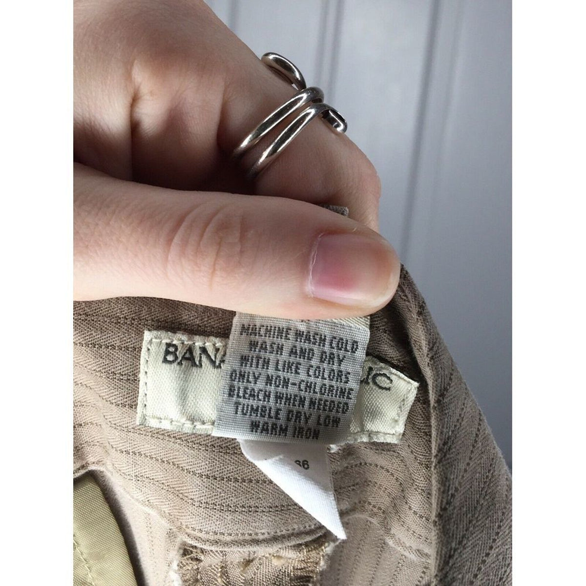 Banana Republic Pants tan Striped Stretch Work 14