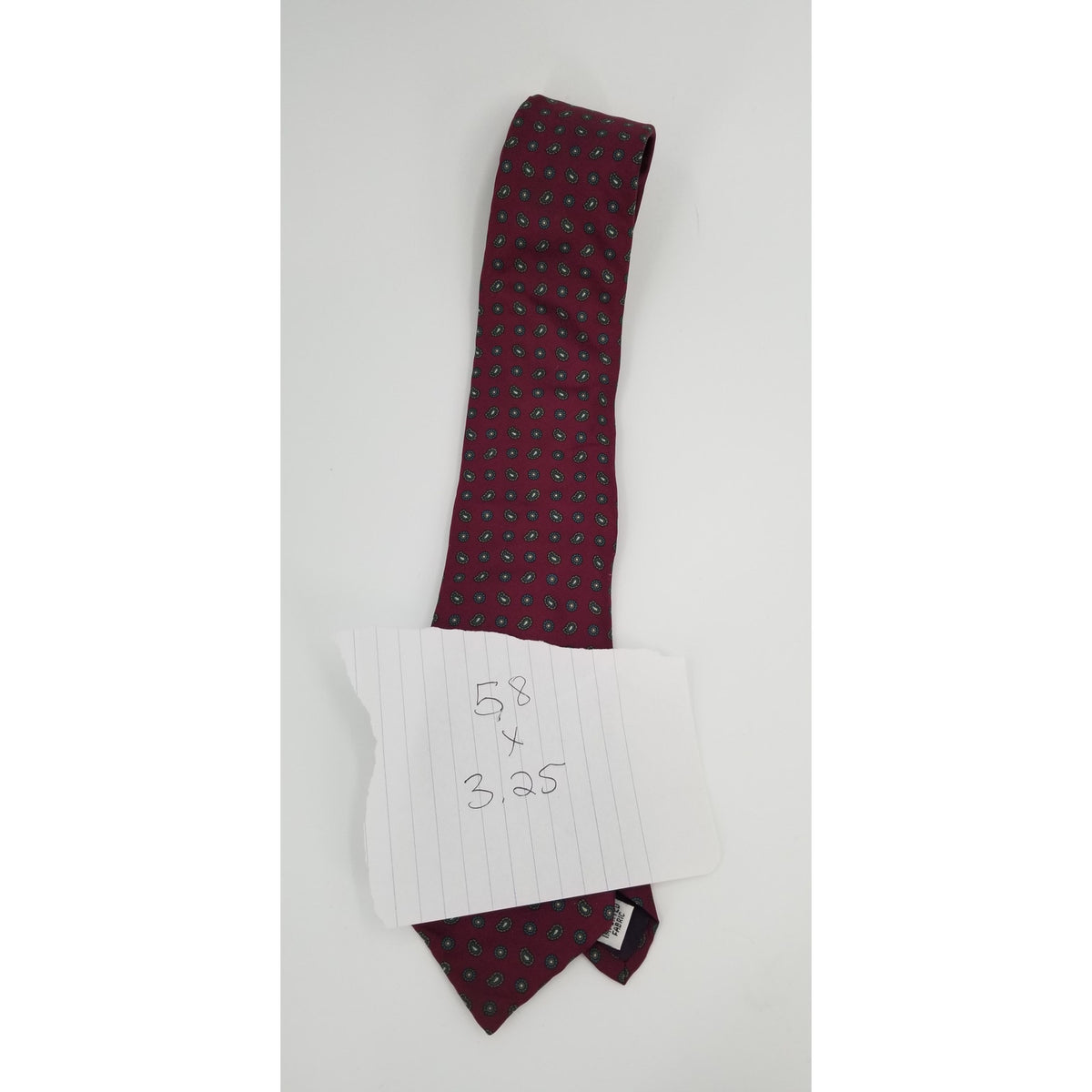 Campus Vintage Mens Neck Tie 58" Garnet Blue Gridded Paisley