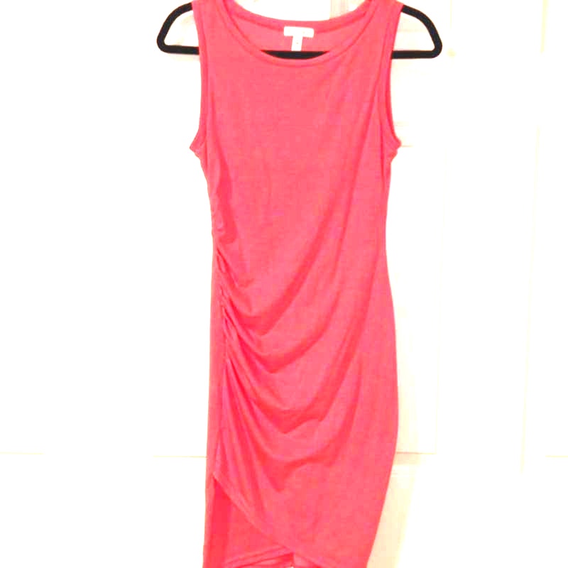 Leith Ruched Body-Con Tank Dress Pink Lemonade Heather Size XS Women's NEW