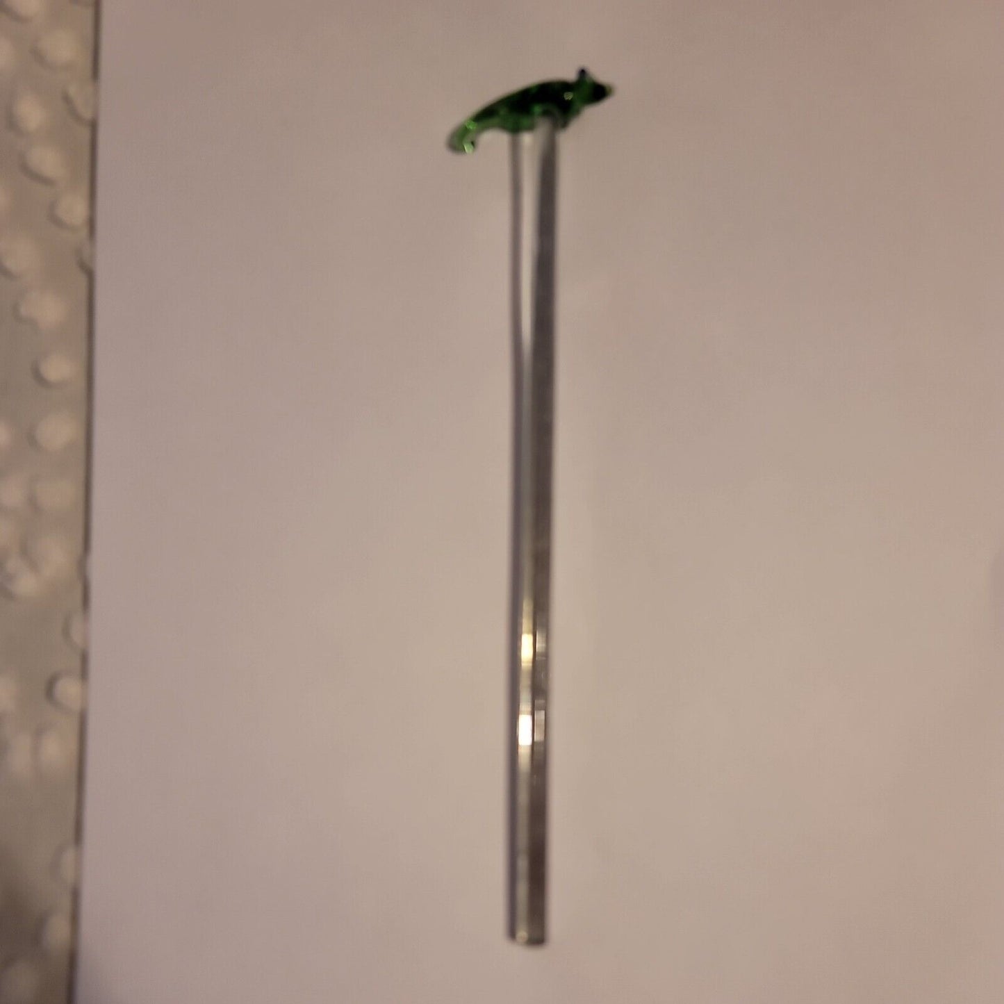 Hand-Blown Art Glass 8.5" SWIZZLE Stick margarita TIKI bar mixed drink ALLIGATOR