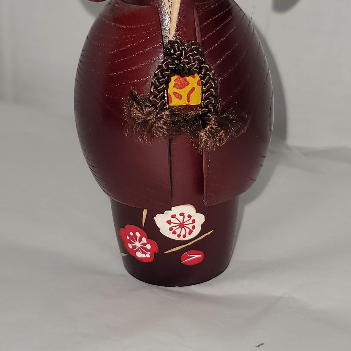 Kokeshi Japanese Geisha Kimono Wood Doll Toy Handmade Flowers Handpainted