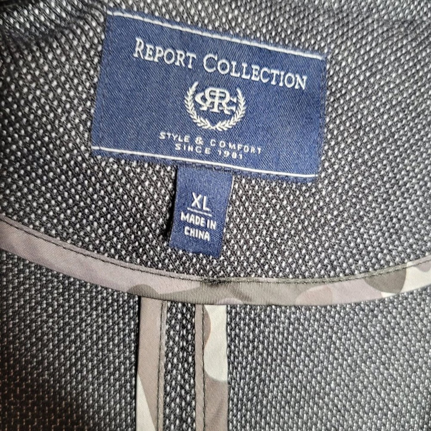 Report Collection Pin Dot Woven Notch Lapel Blazer Extra Large Men's Jacket NEW