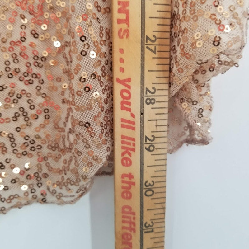 Metaphor Gold Sequin Sleeveless Camisole tank Top Large NEW SHEER Cocktail Club