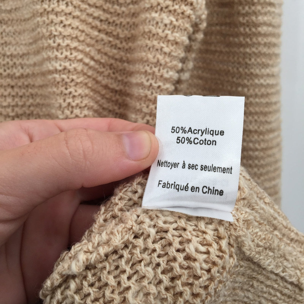 Lush Mock Neck Pullover Knit Sweater Puff Shoulder Sleeves Taupe Size Small