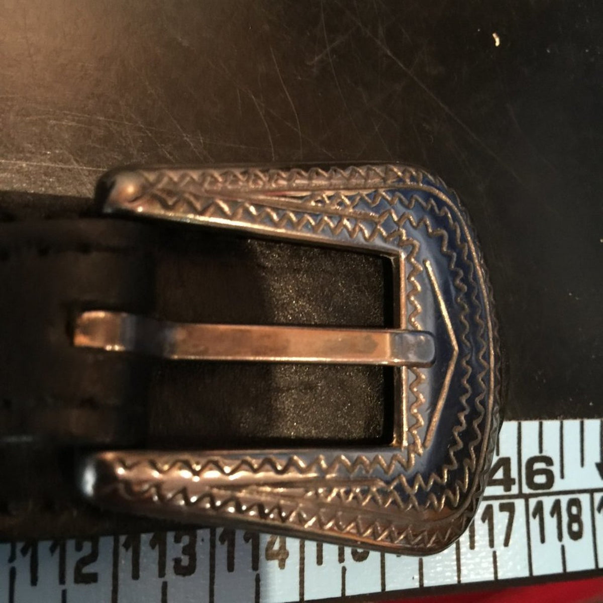 Sonoma California Leather RANGER Belt Silver Buckle Dbl Strap Length Size 38