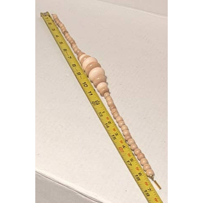 Vintage Pale Carved wood Bead Necklace Jewelry Light Browns Statement Piece