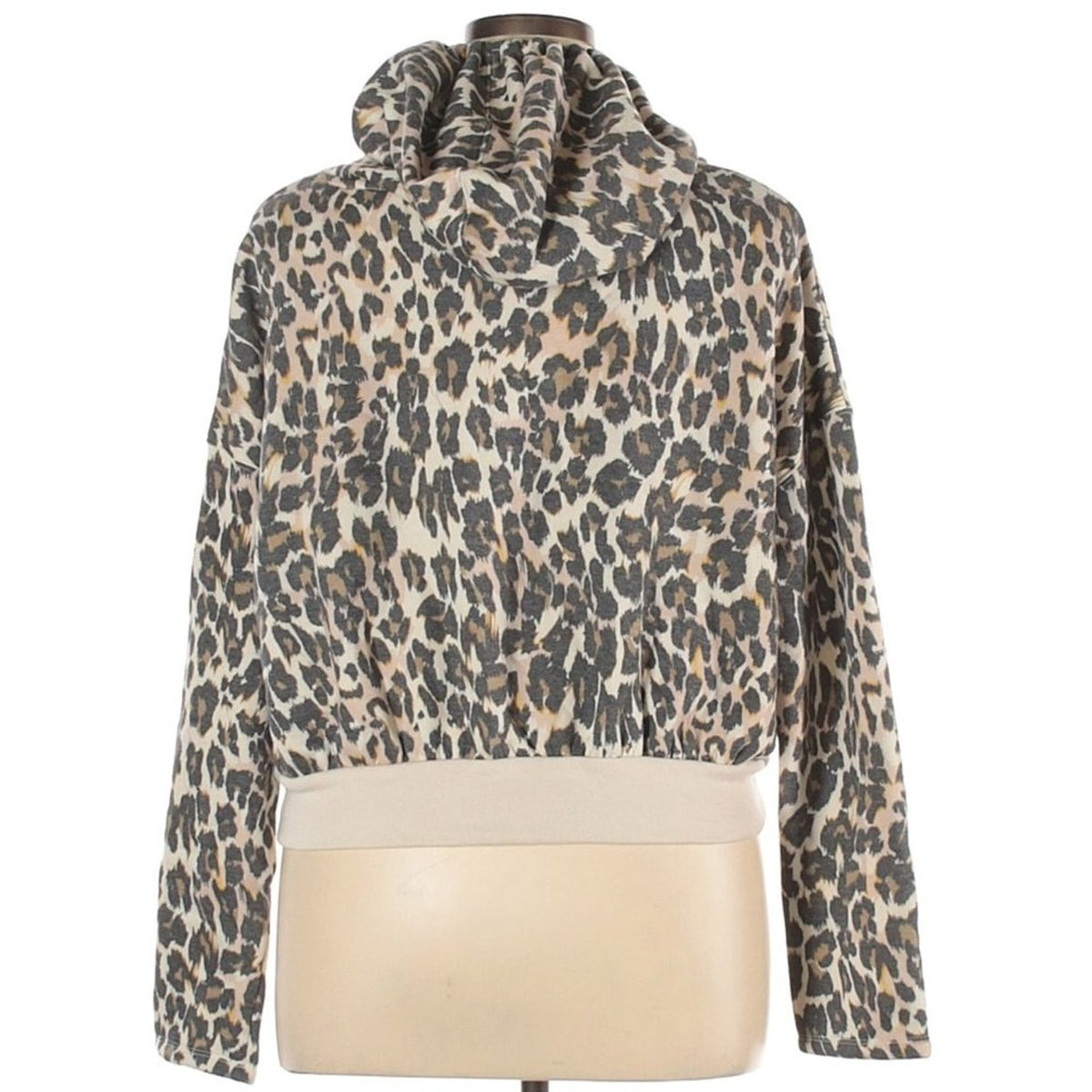 BP. Boho Pullover Hoodie Jacket Animal Print Gray size XL soft banded waist