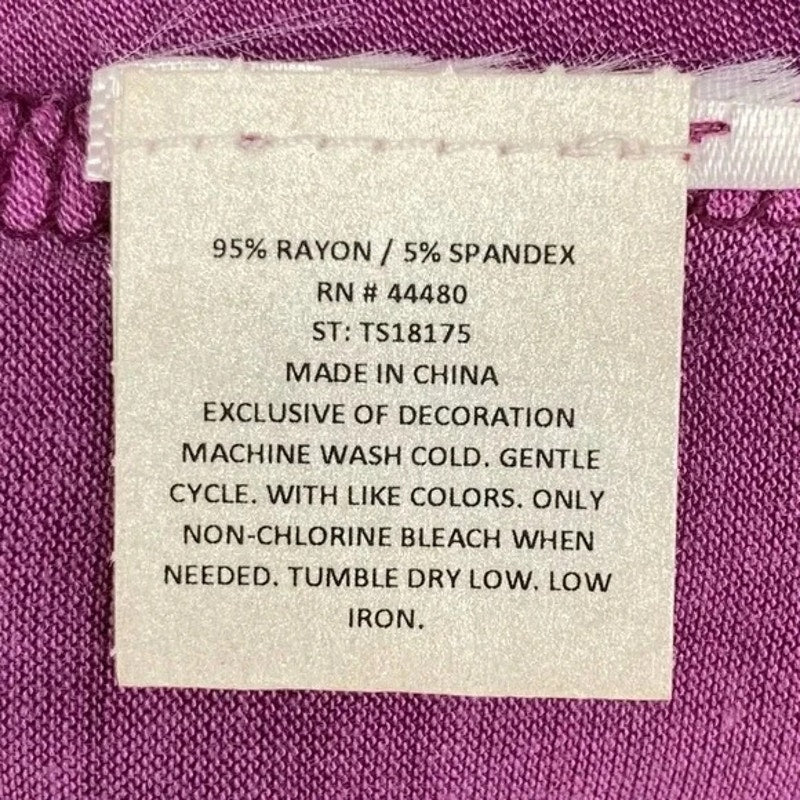FOURTEENTH PLACE Cold Shoulder Crochet Long Sleeve Tunic Sz 1X Purple Oxford NWT