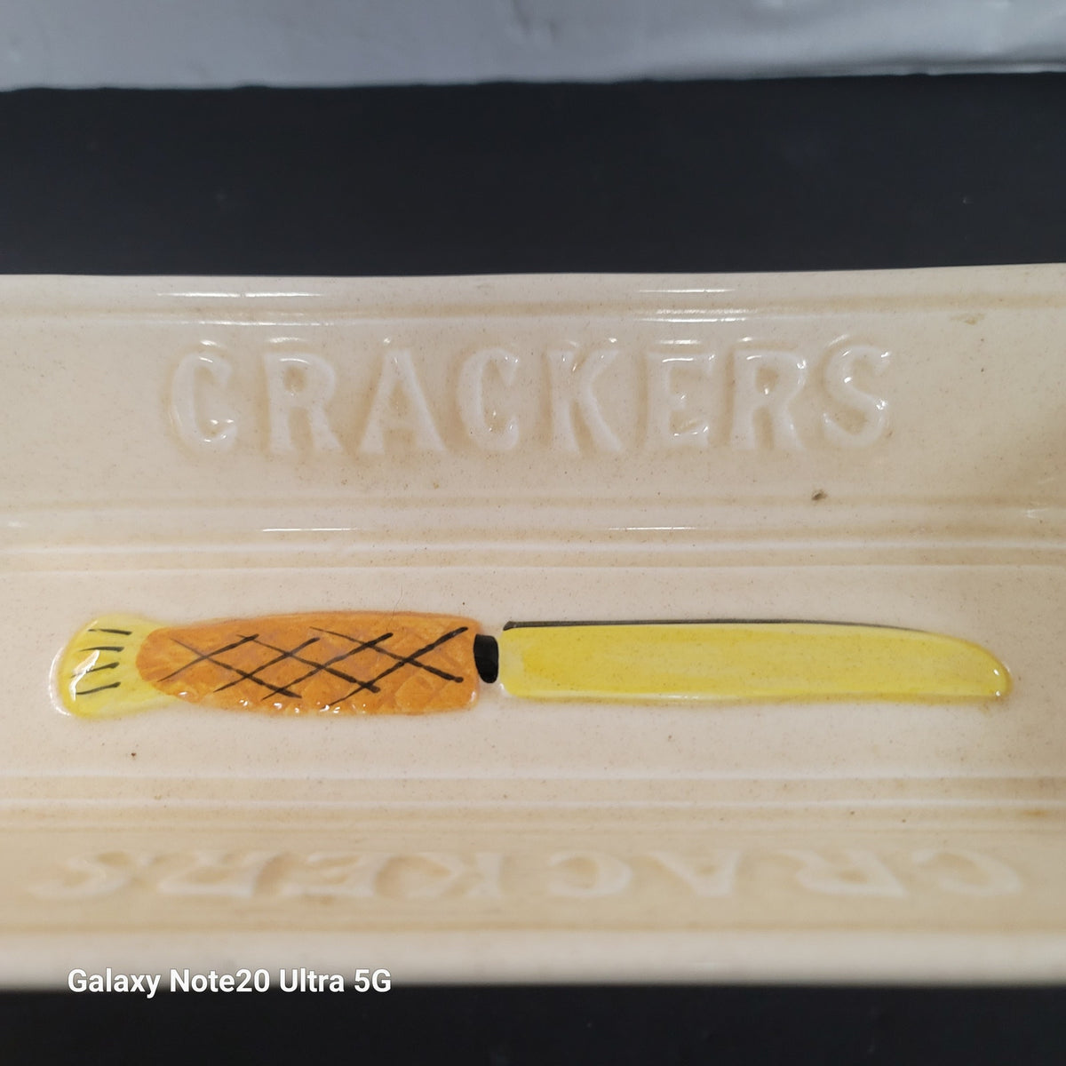 Cracker cheese dish ceramic raised images Oblong serving ceramic