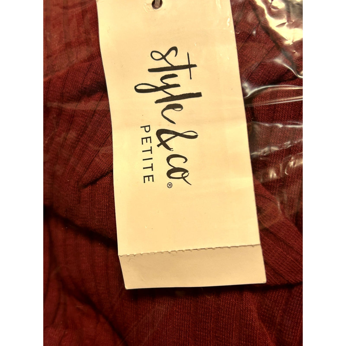 Style & Co NWT Ribbed Mock-Neck Midi Dress Cherry Pie Petite Medium